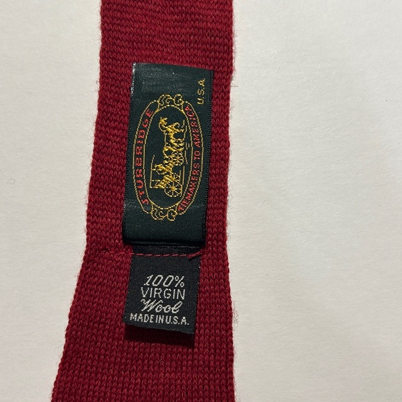 Knit ties set of 2. Red and Burgundy vintage, wool, polyester - Picture 3 of 10